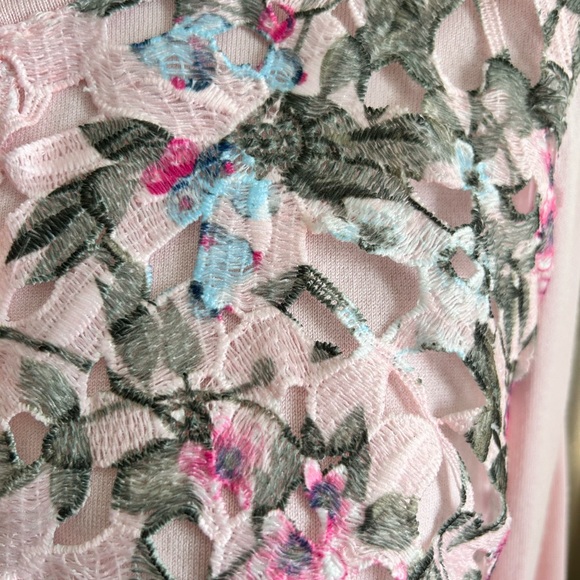 Charter Club Pink Rayon Embroidered Button Down cardigan Sweater size  Small - Picture 7 of 11